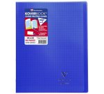 Cahier piqué Koverbook 24x32cm 48 pages grands carreaux couverture polypropylène transparent - Assortis