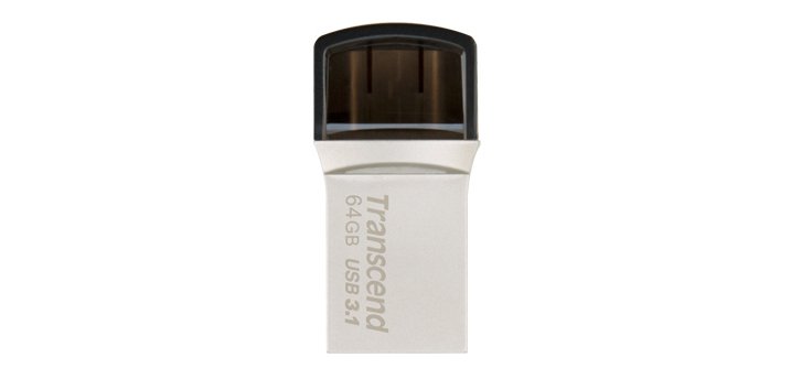 Transcend JetFlash 890 64GB unità flash USB USB Type-A / USB Type-C 3.2 Gen 1 (3.1 Gen 1) Nero, Argento