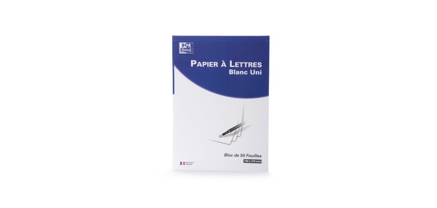 Bloc De Correspondance Oxford Endosse 148X210 100P Optik P.Uni Blanc