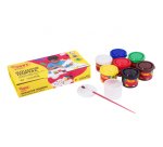 Gouache scolaire jovi a base d'eau couleur assorties 6     pots de 35 ml + pinceau+ pot  pour l'eau