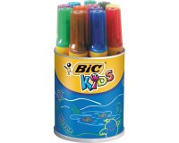Marqueur bic kids décoralo inodore inséchable air pointe ogive indéformable bloquée couleurs très vives pot 12 unités