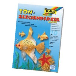 Papier à dessin teinté folia din a4 130g/m2 coloris or et argent bloc de 10 unités