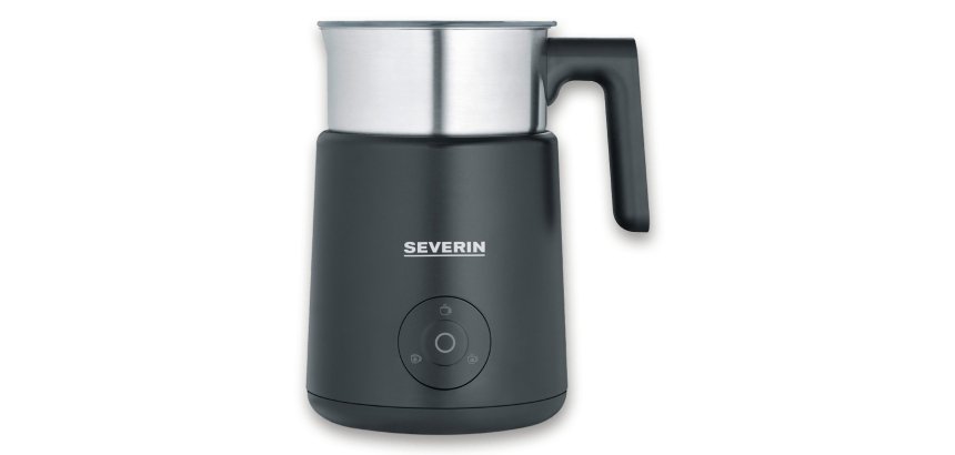 Severin SM 3579 montalatte e scaldalatte Montalatte elettrico portatile Nero, Acciaio spazzolato, Argento