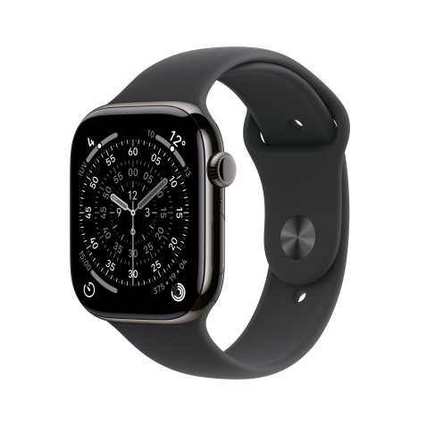 Apple Watch Series 11 OLED 46 mm Numérique 416 x 496 pixels Écran tactile 5G Titane Wifi GPS (satellite)