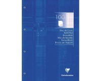 Bloc de cours encollé grand côté A4 200 pages détachables perforées 4 trous grands carreaux - Bleu