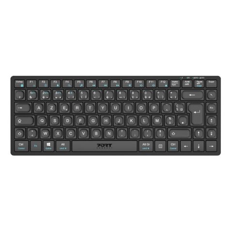 Port Designs 911001FR clavier maison/bureau RF sans fil + Bluetooth AZERTY Français Noir