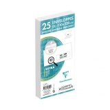 Paquet de 25 Enveloppes Blanches DL-110x220mm - Auto-Adhésives - 80g/m2 - Fenêtre Papier Cristal de 35x100 (position 20/20) - Blanc