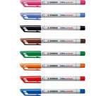 Stylo-feutre stabilo ohp pen soluble pointe fine 0.7mm multi-supports effaçable grip ergonomique coloris bleu