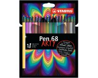Feutre de dessin stabilo pen 68 arty etui carton de 18