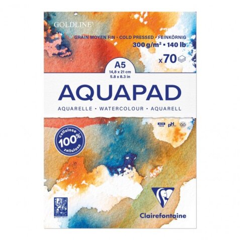 Goldline Aquapad bloc collé 70F A5 300g