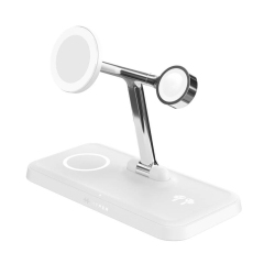 HYPER HJ3004WHGL oplader voor mobiele apparatuur Hoofdtelefoons, Smartphone, Smartwatch Zilver, Wit DC, USB Draadloos opladen Snel opladen Binnen