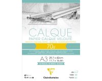 Bloc clairefontaine papier calque a3 70/75g 50 feuilles