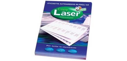 Etichette adesive LP4W - in carta - permanenti - 70 x 37 mm - 24 et/fg - 100 fogli - bianco - Tico