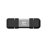 Silicon Power SP256GBUC3C51V1S lecteur USB flash 256 Go USB Type-A / USB Type-C 3.2 Gen 1 (3.1 Gen 1) Noir, Argent