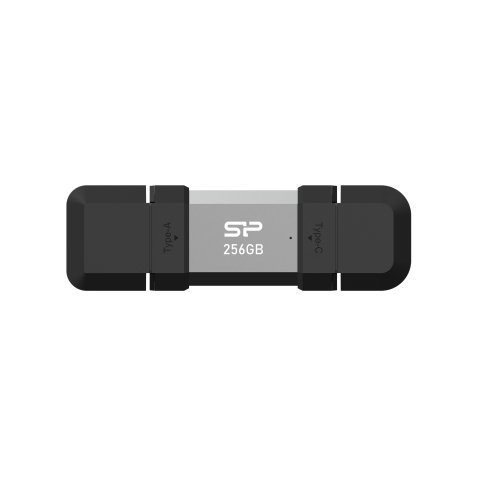 Silicon Power SP256GBUC3C51V1S lecteur USB flash 256 Go USB Type-A / USB Type-C 3.2 Gen 1 (3.1 Gen 1) Noir, Argent
