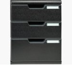 Module de classement Modulo Ecoblack 3 tiroirs fermés - Noir