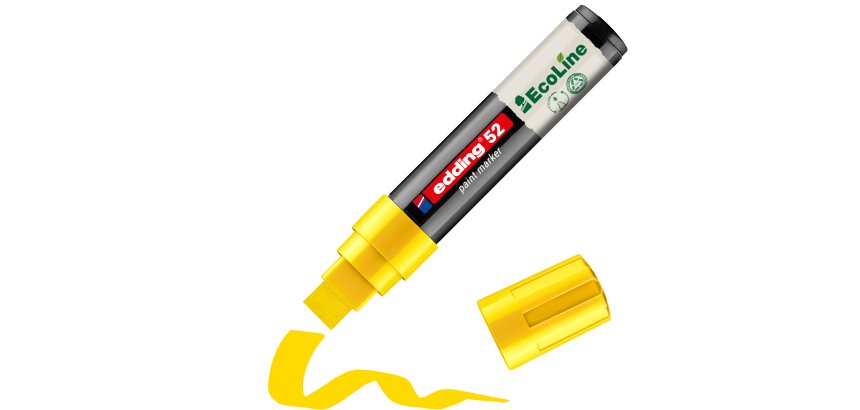 Marqueur edding 55 peinture base eau pointe      biseautee 4/15mm coloris      jaune