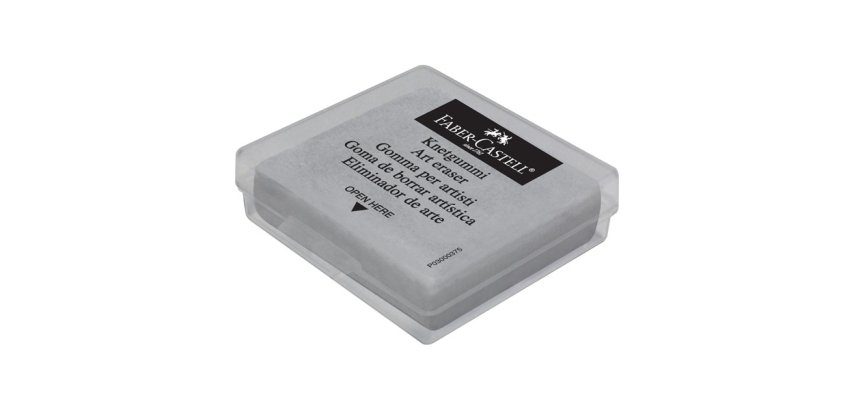 Gomme faber castell mie de pain corrige dessins pastel crayon fusain coloris gris étui plastique