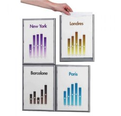 Cadre paperflow polystyrène cadr'info a4 coloris aluminium