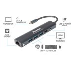 Hamlet HDKC-PD220 replicatore di porte e docking station per laptop Cablato USB 3.2 Gen 1 (3.1 Gen 1) Type-C Alluminio