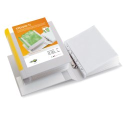 Raccoglitore personalizzabile Stelvio TI - 22 x 30 cm - 2 anelli a D 40 mm - dorso 5,5 cm - bianco - Sei Rota