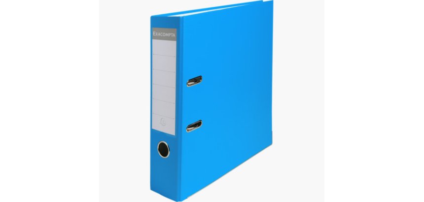 Classeur levier exacompta a4 polypropylène 22/10e dos 80mm coloris bleu clair