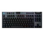 Logitech G Teclado para gaming inalámbrico de perfil bajo G915 X LIGHTSPEED TKL, teclas de PBT de doble moldeado, teclas totalmente programables, retroiluminación RGB, elegante acabado en aluminio, táctil marrón GL - PC/Mac, Layout ES