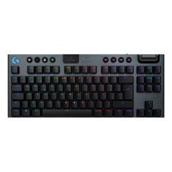 Logitech G Teclado para gaming inalámbrico de perfil bajo G915 X LIGHTSPEED TKL, teclas de PBT de doble moldeado, teclas totalmente programables, retroiluminación RGB, elegante acabado en aluminio, táctil marrón GL - PC/Mac, Layout ES