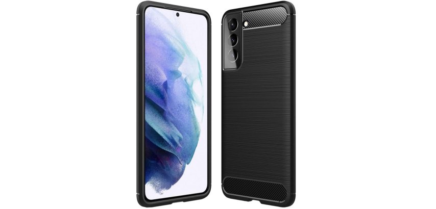 DLH Coque silicone noire pour Samsung Galaxy S21 5G (SM-G991)
