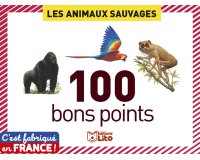 Bon point éditions lito animaux sauvages texte pédagogique au verso 61x82mm boîte 100 unités
