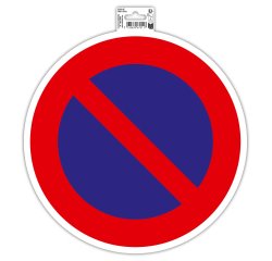 Panneau adhesif exacompta pvc antiderapant interdiction     stationner 30cm coloris rouge