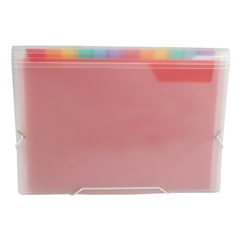Trieur liderpapel série spectrafile pp 700 microns a5 148x210mm 13 compartiments couleur coloris frosty transparent