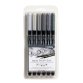 Etui plastique 6 feutres AQUABRUSH DUO double pointe (fine & pinceau) nuances de gris