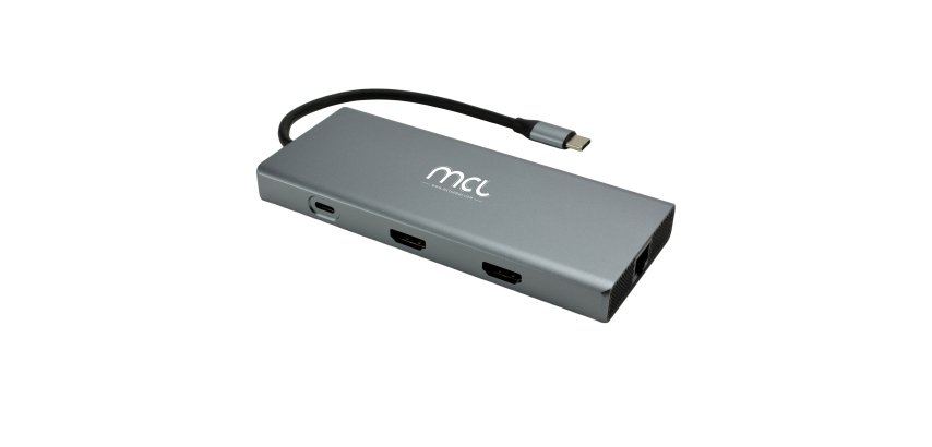 MCL 10-PORT DOCKING STATION HDMI station d'accueil Tablette/Smartphone/ordinateur portable Noir, Gris