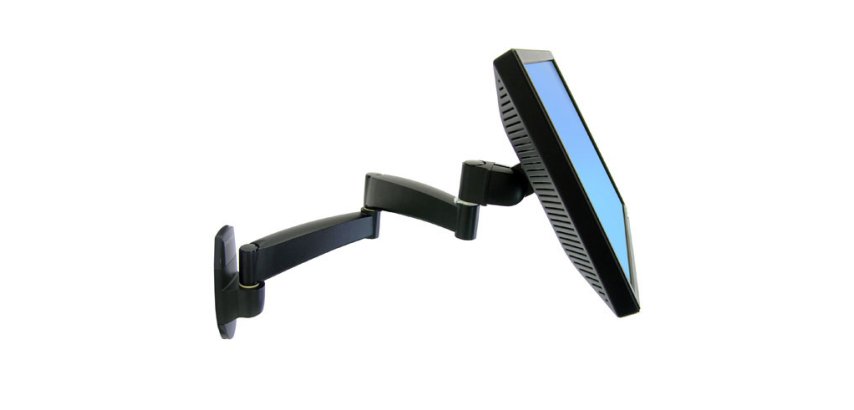 Ergotron 200 Series Wall Mount Arm, 2 Extensions 61 cm (24") Muur Zwart