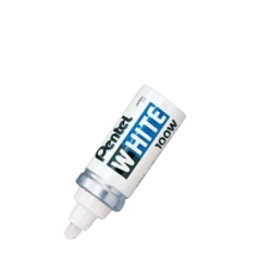 Marqueur peinture pointe en fibre ogive large corps métal coloris blanc WHITE 100W