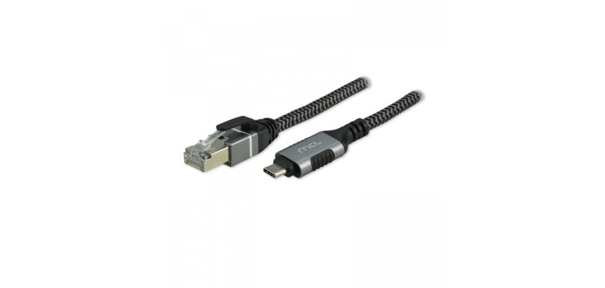 MCL MC1D99AZZ03CRJ452 changeur de genre de câble USB C RJ-45 Noir, Gris