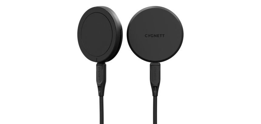 Cygnett ChargePuck Qi2.0 Cuffie, Smartphone Nero USB Carica wireless Ricarica rapida Interno