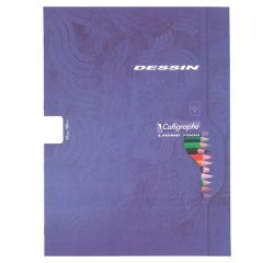 Cahier Dessin scolaire piqué 7000 24x32 cm 32 pages uni 120g - Assortis