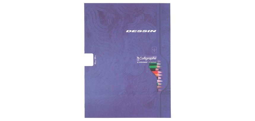 Cahier dessin calligraphe piqure couverture carte       offset 24x32cm 32 pages uni   120g