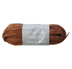 Pelote raphia naturel 50g, Café - Marron