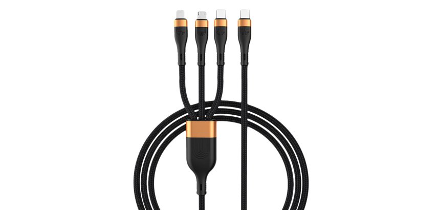 DLH DY-TU5008 câble USB 1,5 m USB C USB C/Micro USB-A/Lightning 100 W Noir