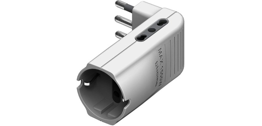 bticino S3616DE power plug adapter White