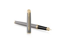 Stylo-plume waterman hemisphere metallic capuchon  clip pointe fine coloris gris pierre coffret cadeau