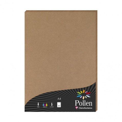 Etui de 50 feuilles 210g POLLEN 21x29,7cm. Coloris Kraft
