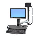 Ergotron StyleView Sit-Stand Combo System with Worksurface 61 cm (24") Muur Aluminium