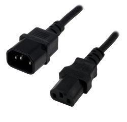 MCL Cable Electric male/female 2m Noir Coupleur C14 Coupleur C13