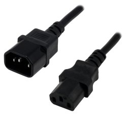 MCL Cable Electric male/female 2m Noir Coupleur C14 Coupleur C13