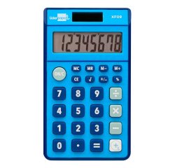 Calculadora liderpapel bolsillo xf09 8 digitos solar y pilas color azul 115x65x8 mm