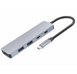 DLH DY-TU5105 hub & concentrateur USB Type-C 5000 Mbit/s Gris
